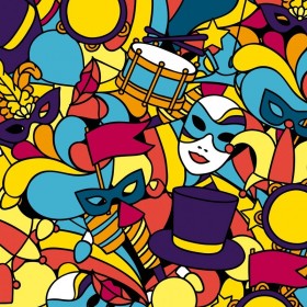 bedrucktem Stoff Karneval