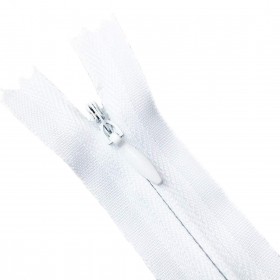 White Invisible Zipper 35cm