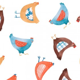 chickens Printed fabric