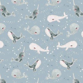 Whale kids fabric