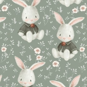 Floral rabbit fabric
