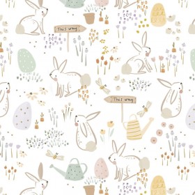 Floral rabbit fabric